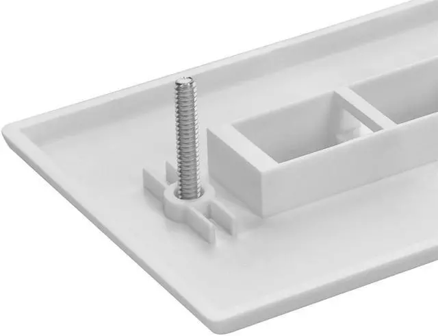 Alt view image 6 of 7 - Monoprice 3-Hole 1-Gang Keystone Wall Plate - White