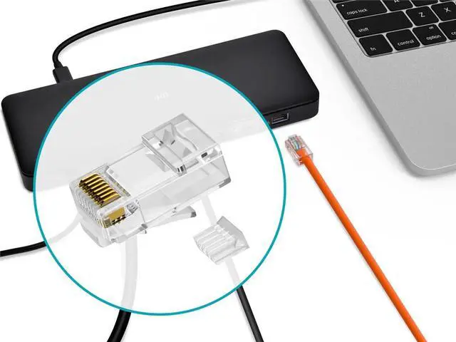 Alt view image 16 of 16 - Monoprice 100-pcs RJ45 Modular Plug for Cat6 Solid Cable