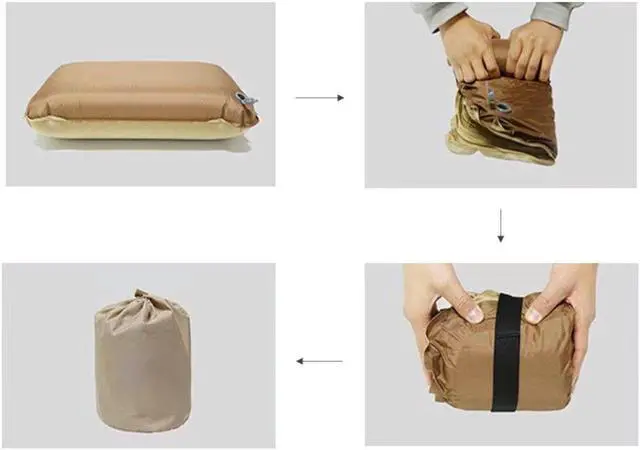 Alt view image 5 of 6 - MPM Lightweight Self Inflatable Camping Pillow Ergonomic Compact Travel Camp Pillow, Compressible Inflating Pillows, For