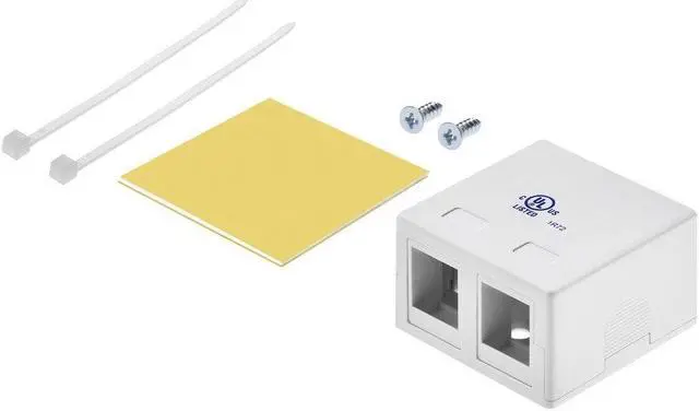 Alt view image 8 of 10 - Monoprice 2-port Keystone Surface Mount Box - White