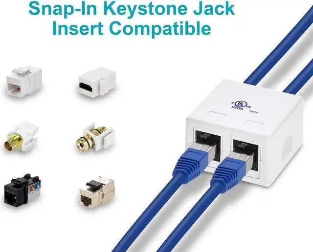 Alt view image 9 of 10 - Monoprice 2-port Keystone Surface Mount Box - White