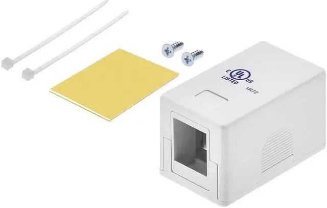 Alt view image 7 of 9 - Monoprice 1-port Keystone Surface Mount Box - White