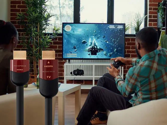 Alt view image 12 of 17 - Monoprice 4K High Speed Active HDMI Cable - 100 Feet - Black | CL2, In Wall Rated, 18Gbps, Compatible with Playstation 5, PS4 PS3, UHD TV, Monitors, CCTV