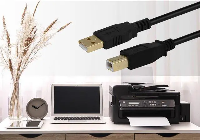 Alt view image 9 of 9 - Monoprice USB 2.0 Cable - 3 Feet - Black | USB Type-A Male to USB Type-B Male, 28/24AWG, Gold Plated