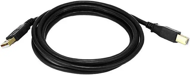 Alt view image 9 of 14 - Monoprice USB 2.0 Cable - 6 Feet - Black | USB Type-A Male to USB Type-B Male, 28/24AWG with Ferrite Core, Gold Plated
