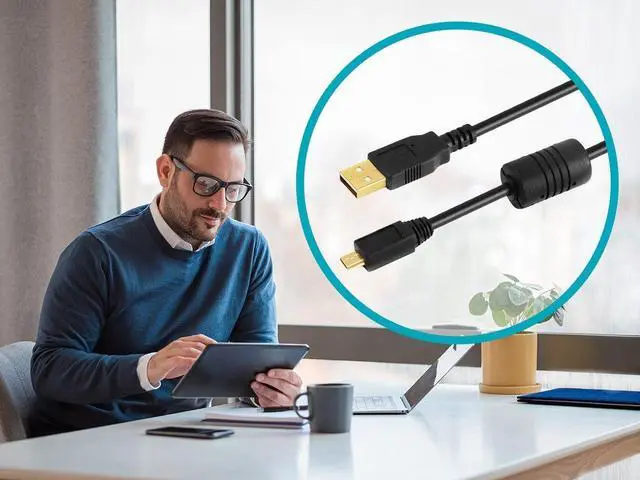 Alt view image 9 of 9 - Monoprice USB 2.0 Cable - 6 Feet - Black | USB Type-A Male to Micro Type-B 5-pin Male 28/24AWG Cable with Ferrite Core, Gold Plated
