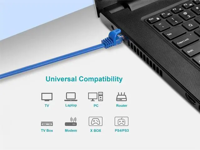 Alt view image 14 of 14 - Monoprice Cat6 Ethernet Patch Cable - 0.5 Feet - Blue | Network Internet Cord - RJ45, Stranded, 550Mhz, UTP, Pure Bare Copper Wire, 24AWG - Flexboot Series