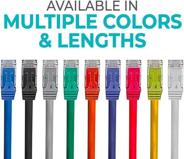 Alt view image 8 of 11 - Monoprice Cat6 Ethernet Patch Cable - 3 Feet - Blue | Network Internet Cord - RJ45, Stranded, 550Mhz, UTP, Pure Bare Copper Wire, 24AWG - Flexboot Series