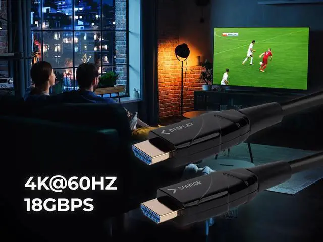 Alt view image 6 of 11 - Monoprice 4K High Speed HDMI Cable - 20 Meters (65ft) Black | AOC, 18Gbps, Compatible with Blu-ray, Play Station 5, HDTV, Roku TV - SlimRun AV Series