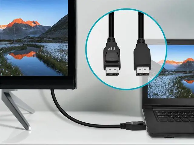 Alt view image 15 of 16 - Monoprice DisplayPort 1.4 Cable - 6 Feet For Computer, Desktop, Laptop, PC, Monitor, Projector, Dell, ASUS, and More - Select Series