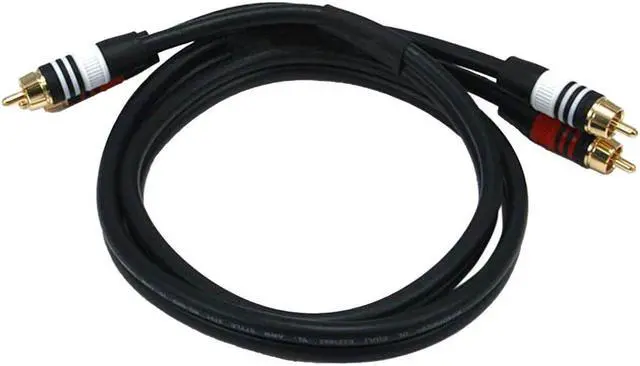 Alt view image 8 of 10 - Monoprice Premium Two-Channel Audio Cable - 3 Feet - Black | 2 RCA Plug to 2 RCA Plug 22AWG, Male to Male