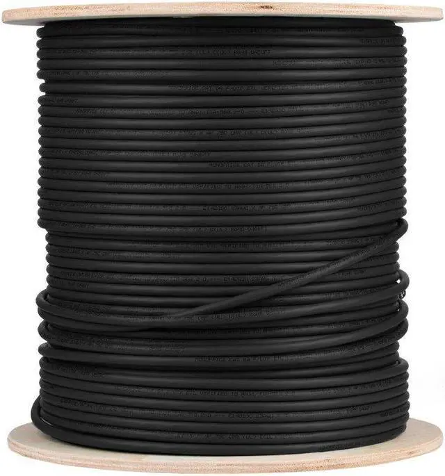 Alt view image 2 of 6 - Monoprice Cat6 Ethernet Bulk Cable - Network Internet Cord - Solid, 550Mhz, STP, CMR, Pure Bare Copper Wire, 23AWG, No Logo, 1000ft, Black