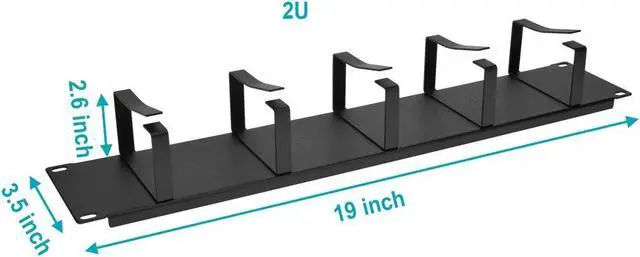 Alt view image 12 of 14 - Monoprice Premium Cable Management, Metal D-Ring, 3.5"(H)X19"(W), 2U