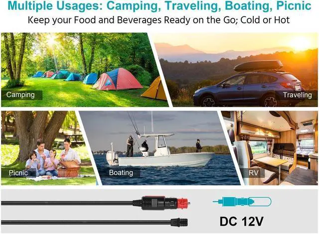 Alt view image 6 of 6 - Pure Outdoor by Monoprice Emperor 15 Portable Refrigerator 15L with Car Plug Adapter