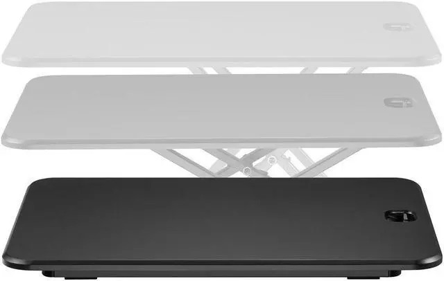 Alt view image 3 of 6 - Monoprice Ultra-Slim Single Top Height Adjustable Compact Sit-Stand 26-Inch Desk Converter Riser, Compact Sit Stand Desktop Converter for Monitor or Laptop, Black