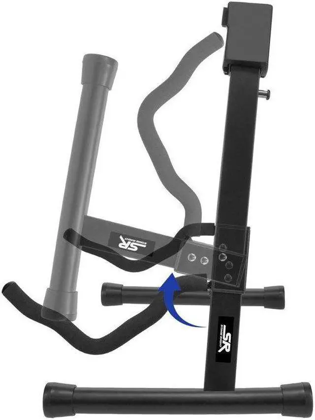Alt view image 2 of 6 - Monoprice A-Frame Stand for Electric, Acoustic, and Bass Guitars, Universal Guitar Stand, Adjustable Locking Pin, Versatile Yoke Design, EVA Rubber Padding, Triple-Fold Design - Stage Right Series
