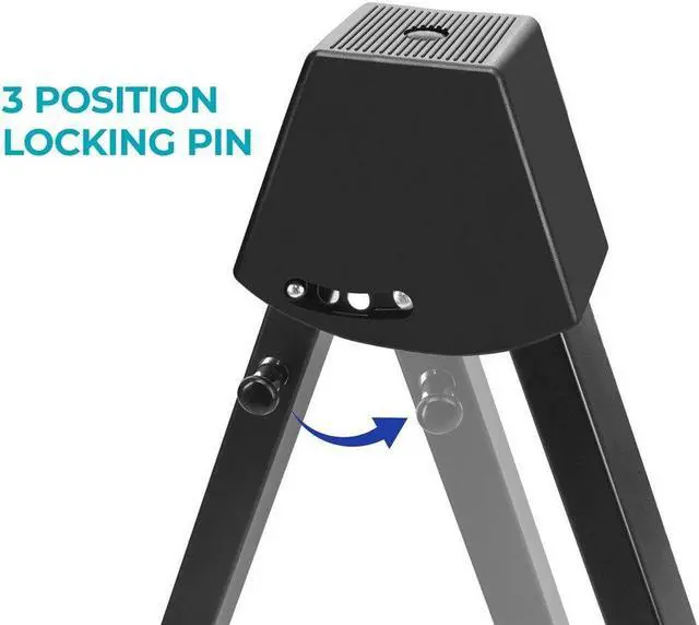 Alt view image 4 of 6 - Monoprice A-Frame Stand for Electric, Acoustic, and Bass Guitars, Universal Guitar Stand, Adjustable Locking Pin, Versatile Yoke Design, EVA Rubber Padding, Triple-Fold Design - Stage Right Series