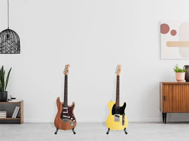 Alt view image 6 of 6 - Monoprice A-Frame Stand for Electric, Acoustic, and Bass Guitars, Universal Guitar Stand, Adjustable Locking Pin, Versatile Yoke Design, EVA Rubber Padding, Triple-Fold Design - Stage Right Series