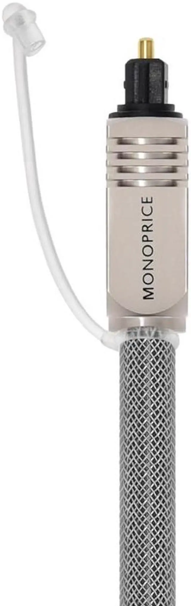 Alt view image 5 of 6 - Monoprice Premium S/PDIF (Toslink) Digital Optical Audio Cable - Silver - 50 Feet | Heavy Duty Mesh Jacket, Metal Connector Heads, for Play Station, Xbox one, Home Theater & More Gray