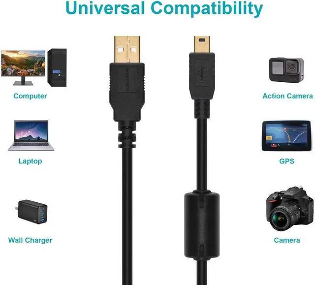 Alt view image 10 of 11 - Monoprice USB 2.0 Cable - 3 Feet - Black | USB Type-A Male to USB Mini Type-B 5-Pin, 28/24AWG, Gold Plated For Digital Camera, Cell Phones, PDAs, MP3 Players, Dash Cam
