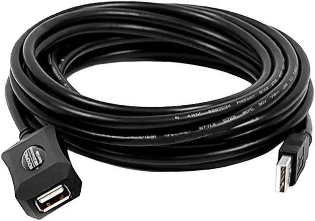 Alt view image 11 of 12 - Monoprice USB 2.0 Extension Cable - 16 Feet - Black | USB Type-A Male to Type-A Female, Active, 20/28AWG, Repeater, Kinect & PS3 Move Compatible