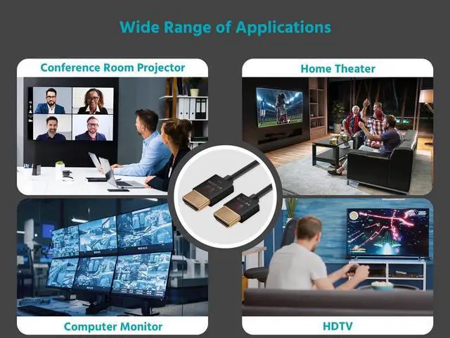 Alt view image 19 of 19 - Monoprice HDMI High Speed Active Cable - 10 Feet - Black, 4K@60Hz, HDR, 18Gbps, 36AWG, YUV 4:4:4 - Ultra Slim Active Series