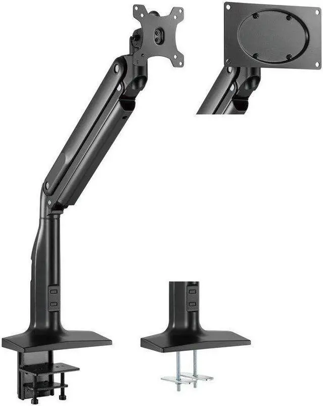 Alt view image 8 of 12 - Monoprice Heavy-Duty Single-Monitor Full-Motion Adjustable Gas-Spring Desk Mount for 32-49 Inch Monitors - Workstream Collection