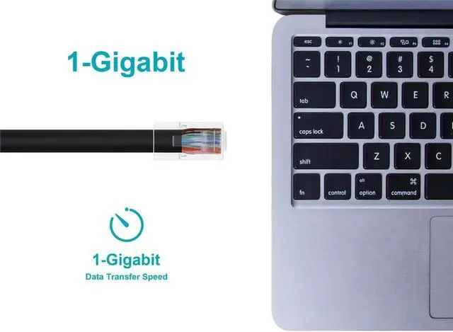 Alt view image 5 of 6 - Monoprice Cat5e Ethernet Patch Cable - 7 Feet - Black | Network Internet Cord - RJ45, Stranded, 350Mhz, UTP, Pure Bare Copper Wire, 24AWG - Zeroboot Series