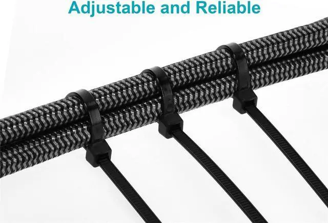 Alt view image 10 of 12 - Monoprice 8-inch Cable Tie, 100pcs/Pack, 40 lbs Max Weight - Black