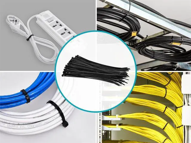Alt view image 12 of 12 - Monoprice 8-inch Cable Tie, 100pcs/Pack, 40 lbs Max Weight - Black