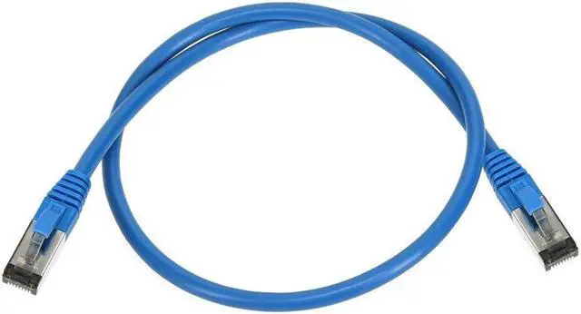 Alt view image 6 of 6 - Monoprice Cat8 Patch Cable - 2 Feet - Blue | Double Shielded (S/FTP), 28AWG, 2GHz, 40G, Pure Bare Copper, Snagless RJ45, Ethernet Cable