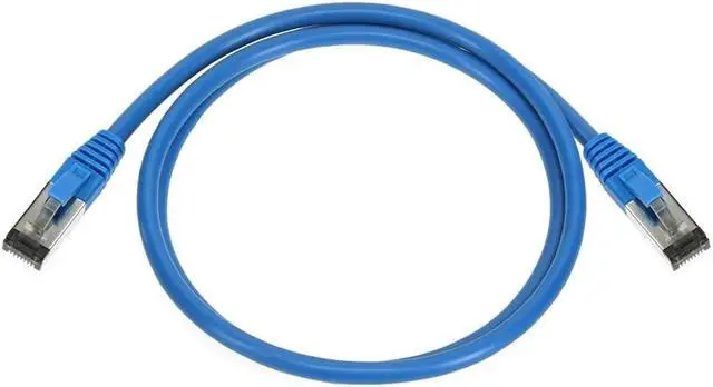 Alt view image 6 of 6 - Monoprice Cat8 Patch Cable - 3 Feet - Blue | Double Shielded (S/FTP), 28AWG, 2GHz, 40G, Pure Bare Copper, Snagless RJ45, Ethernet Cable
