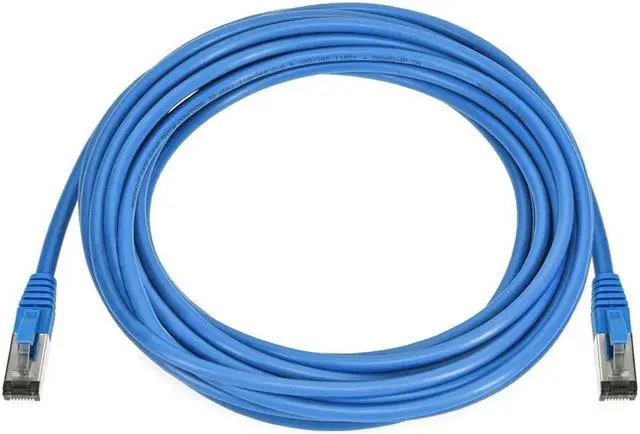 Alt view image 6 of 6 - Monoprice Cat8 Patch Cable - 30 Feet - Blue | Double Shielded (S/FTP), 28AWG, 2GHz, 40G, Pure Bare Copper, Snagless RJ45, Ethernet Cable