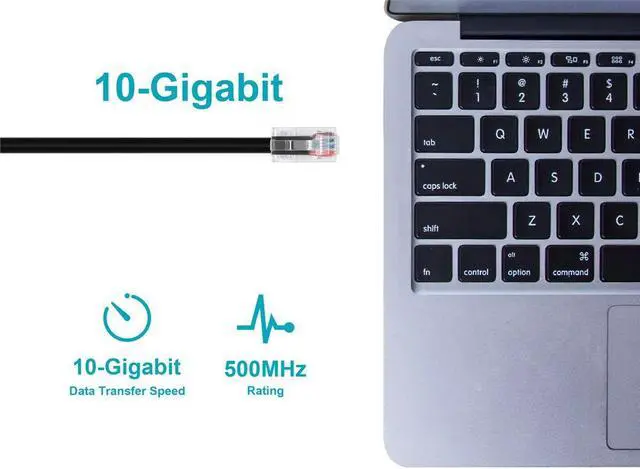 Alt view image 4 of 6 - Monoprice Cat6A Patch Cable - 20 Feet - Black | 26AWG, 10G, Bare Copper Conductor, Gold Plated Copper Connector, RJ45, Non-Booted Ethernet Cable