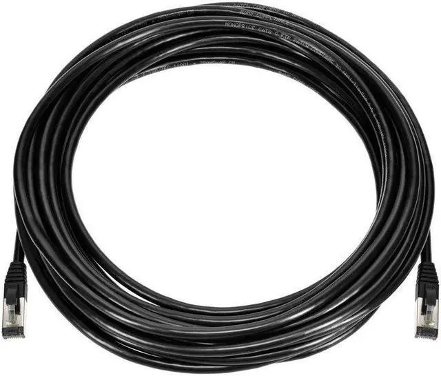Alt view image 6 of 6 - Monoprice Cat8 Patch Cable - 30 Feet - Black | Double Shielded (S/FTP), 28AWG, 2GHz, 40G, Pure Bare Copper, Snagless RJ45, Ethernet Cable
