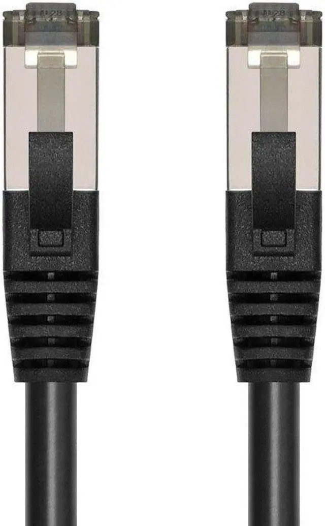 Alt view image 2 of 6 - Monoprice Cat8 Patch Cable - 14 Feet - Black | Double Shielded (S/FTP), 28AWG, 2GHz, 40G, Pure Bare Copper, Snagless RJ45, Ethernet Cable
