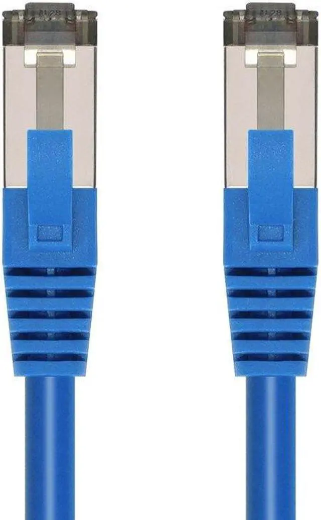 Alt view image 2 of 6 - Monoprice Cat8 Patch Cable - 25 Feet - Blue | Double Shielded (S/FTP), 28AWG, 2GHz, 40G, Pure Bare Copper, Snagless RJ45, Ethernet Cable