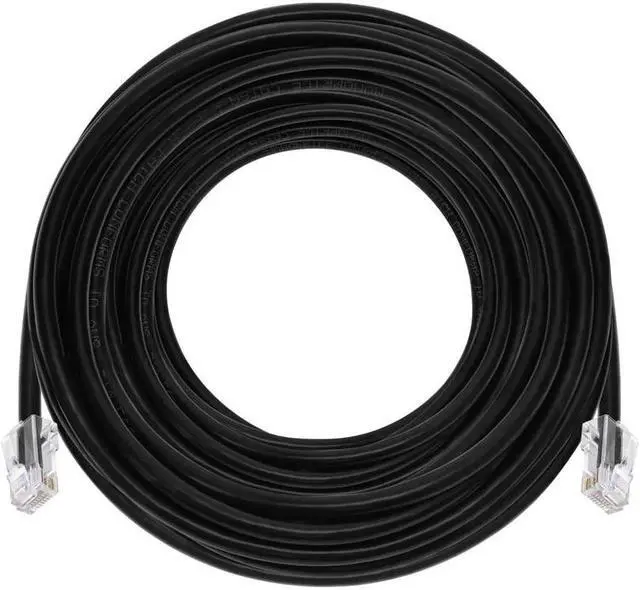 Alt view image 6 of 6 - Monoprice Cat6A Patch Cable - 75 Feet - Black | 26AWG, 10G, Bare Copper Conductor, Gold Plated Copper Connector, RJ45, Non-Booted Ethernet Cable
