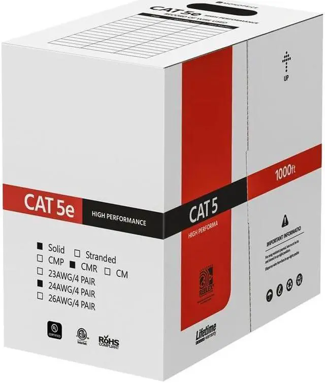 Alt view image 14 of 17 - Monoprice Cat5e Ethernet Bulk Cable - 1000 Feet - Blue | Network Internet Cord - Solid, 350Mhz, CMR, Riser Rated, Pure Bare Copper Wire, 24AWG, No Logo