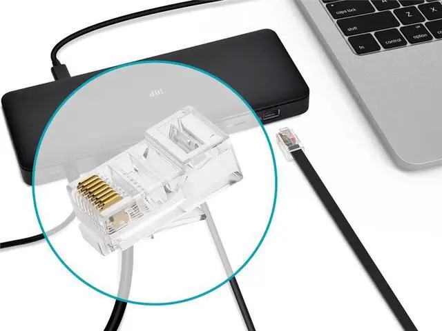 Alt view image 7 of 7 - Monoprice RJ-45 8P8C Plug Flat Stranded 50-Piece/Bag (107322)