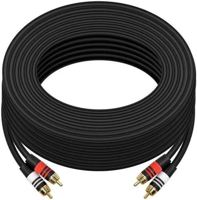 Alt view image 4 of 6 - Monoprice Premium RCA Cable - 75 Feet - Black | 2 RCA Plug to 2 RCA Plug, Male to Male, 22AWG