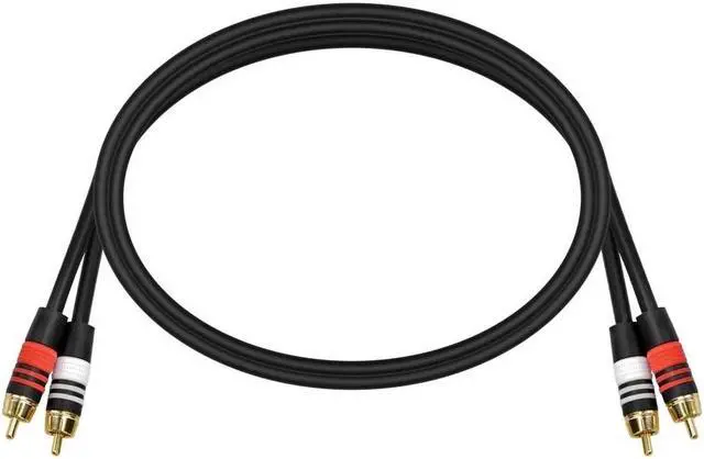 Alt view image 11 of 13 - Monoprice 1.5ft Premium 2 RCA Plug/2 RCA Plug M/M 22AWG Cable - Black