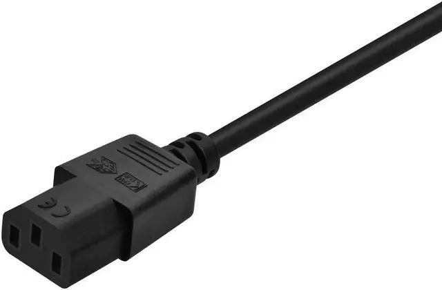 Alt view image 2 of 6 - Monoprice AC Power Cord - 3 Feet - Black, CEE 7/7 "SCHUKO" (Europe) to IEC 60320 C13, 18AWG, 5A/1250W, 250V, 3-Prong, For PC Computers, PDU, UPS