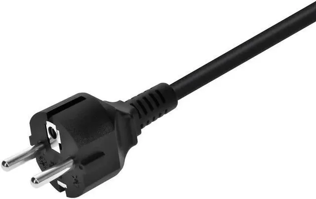 Alt view image 3 of 7 - Monoprice Power Cord - 6 Feet - Black | 2-Prong, CEE 7/7 SCHUKO (Europe) to IEC 60320 C5, 18AWG, 10amps