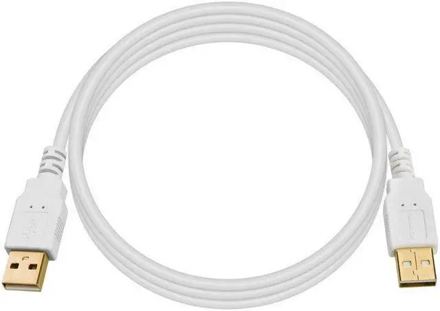 Alt view image 5 of 7 - Monoprice USB 2.0 Cable - 6 Feet - White | USB Type-A Male to USB Type-A Male, 28/24AWG, Gold Plated, 480 Mbps