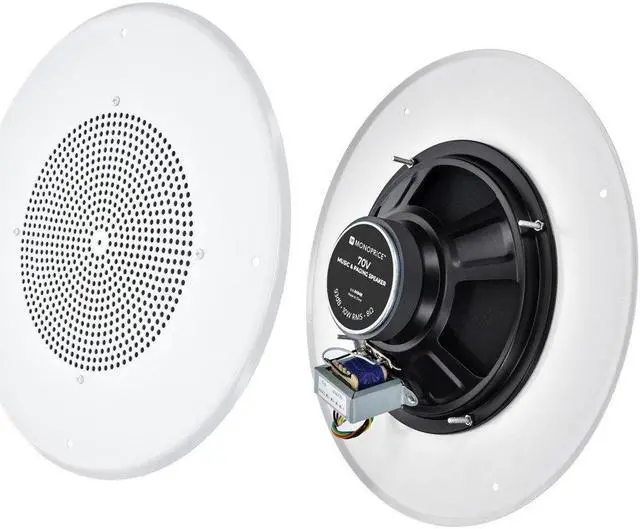 Alt view image 2 of 6 - Monoprice 70V Music & Paging Speaker, For Paging, Background Music, and Notification in Stores, Restaurants, Schools, Malls