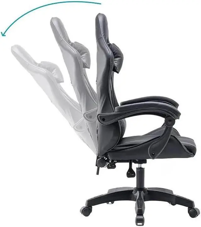 Alt view image 3 of 5 - MPM Ergonomic Gaming Chair with Height Adjustable, Headrest and Lumbar Support Swivel Chair, 250lbs Weight Capacity, For Working, Studying and Gaming