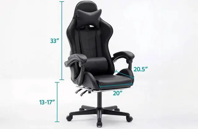 Alt view image 5 of 5 - MPM Ergonomic Gaming Chair with Height Adjustable, Headrest and Lumbar Support Swivel Chair, 250lbs Weight Capacity, For Working, Studying and Gaming