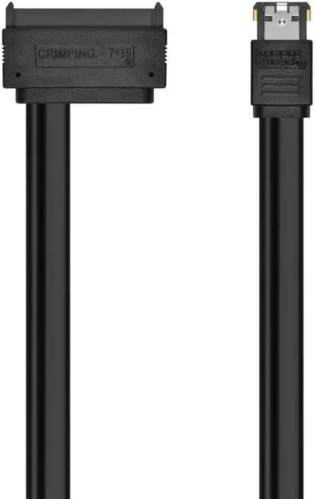 Alt view image 13 of 15 - Monoprice 108492 19-Inch eSATAp to SATA 22-Pin Cable, Black