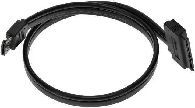 Alt view image 14 of 15 - Monoprice 108492 19-Inch eSATAp to SATA 22-Pin Cable, Black